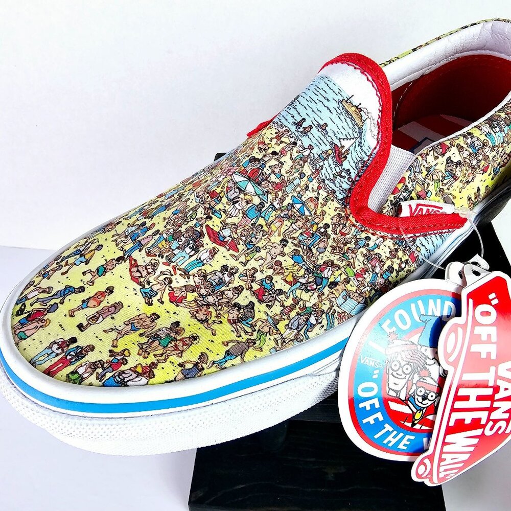 Vans Where's Waldo? Limited Edition Slip-on Shoes, W5.5, M4, K4, NWT - Picture 1 of 8